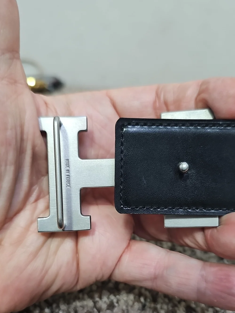 ENGRAVED H BUCKLE BELT BFPM-07-176